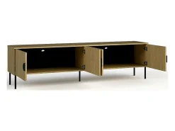 Hot Meublorama Meuble TV 4 Portes - Couleur Chêne - 200 CM - Collection MONDO Castanho