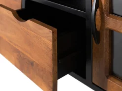 Móvel De Tv*Giner y colomer Meuble TV com 2 portas e 2 tomadas para visualização da tela principal. Castanho