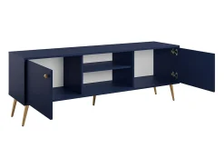 Meublorama Meuble TV design AZURÉA – 2 portas & 2 nichos – profundo – 156x55x41 cm^ Móvel De Tv