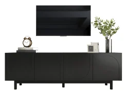 ModernLuxe Meuble TV moderne - avec étagères réglables - en panneaux de particules - Noir^ Móvel De Tv