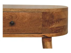 Consola* Mini consola em carvalho estilo Albion Bege