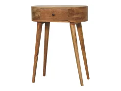 Consola* Mini consola em carvalho estilo Albion Bege