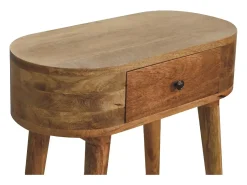 Consola* Mini consola em carvalho estilo Albion Bege