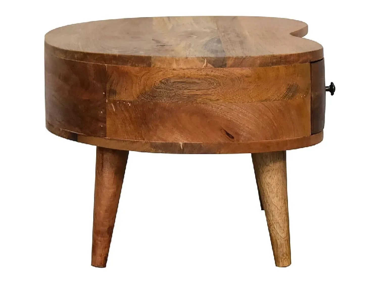 Sale Mini mesa de centro em carvalho ondulado. Bege