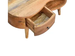 Sale Mini mesa de centro em carvalho ondulado. Bege