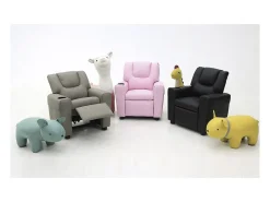 Poltrona*Meublorama Mini poltrona reclinável ITCHI com elevação manual, material em PU na cor , ideal para uma sala confortável. Rosa