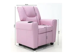 Poltrona*Meublorama Mini poltrona reclinável ITCHI com elevação manual, material em PU na cor , ideal para uma sala confortável. Rosa