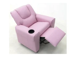 Poltrona*Meublorama Mini poltrona reclinável ITCHI com elevação manual, material em PU na cor , ideal para uma sala confortável. Rosa