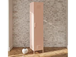 Dorel Home Mission District | Armário Cacifo com 1 Porta em Metal Rosa^ Móvel De Entrada