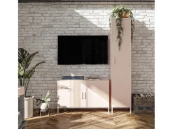 Dorel Home Mission District | Armário Cacifo com 1 Porta em Metal Rosa^ Móvel De Entrada