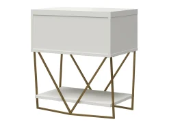 Mesa De Apoio|CosmoLiving by Cosmopolitan Mission District | Mesa de apoio com 1 porta Metal preto Branco