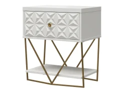 Mesa De Apoio|CosmoLiving by Cosmopolitan Mission District | Mesa de apoio com 1 porta Metal preto Branco