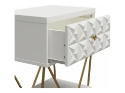 Mesa De Apoio|CosmoLiving by Cosmopolitan Mission District | Mesa de apoio com 1 porta Metal preto Branco