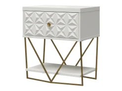 Mesa De Apoio|CosmoLiving by Cosmopolitan Mission District | Mesa de apoio com 1 porta Metal preto Branco