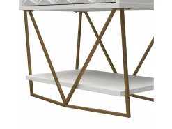 Mesa De Apoio|CosmoLiving by Cosmopolitan Mission District | Mesa de apoio com 1 porta Metal preto Branco