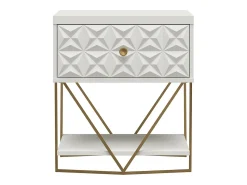 Mesa De Apoio|CosmoLiving by Cosmopolitan Mission District | Mesa de apoio com 1 porta Metal preto Branco
