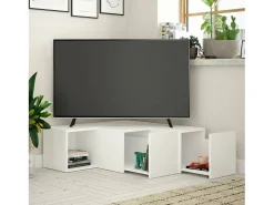 Móvel De Tv|Dmora MobilE suporte de TV Dfallett, Aparador de sala, Armário de TV baixo, Base de parede equipada, 90x92h32 cm, Branco