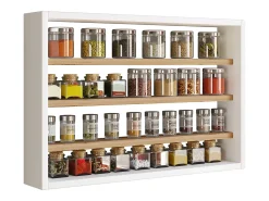 Prateleira|VCM Mobiliário de cozinha pendurado Esaldi Branco/carvalho de mel A. 40 x L. 60 x P. 10 cm Castanho / Branco
