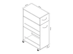 Clearance VCM Mobiliário de cozinha servindo carrinho Tusal Livro A. 85 x L. 25 x P. 50 cm Multicor