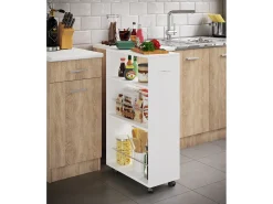 Móvel De Arrumação|VCM Mobiliário de cozinha servindo carrinho Tusal Branco A. 85 x L. 25 x P. 50 cm Multicor