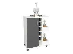 VCM Mobiliário de cozinha servindo carrinho Esilo Branco/antracite A. 85 x L. 63 x P. 40 cm^ Móvel De Arrumação
