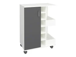 VCM Mobiliário de cozinha servindo carrinho Esilo Branco/antracite A. 85 x L. 63 x P. 40 cm^ Móvel De Arrumação