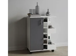 VCM Mobiliário de cozinha servindo carrinho Esilo Branco/antracite A. 85 x L. 63 x P. 40 cm^ Móvel De Arrumação