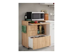 Móvel De Arrumação|VCM Mobiliário de cozinha servindo carrinho Kicha Sonoma Oak A. 86 x L. 70 x P. 40 cm Multicor
