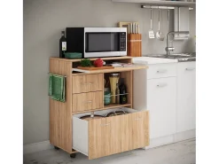 Móvel De Arrumação|VCM Mobiliário de cozinha servindo carrinho Kicha Sonoma Oak A. 86 x L. 70 x P. 40 cm Multicor