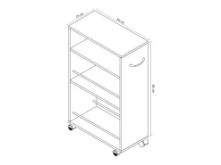 Sale VCM Mobiliário de cozinha servindo carrinho Tusal Livro A. 85 x L. 25 x P. 50 cm Multicor