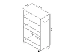 Sale VCM Mobiliário de cozinha servindo carrinho Tusal Livro A. 85 x L. 25 x P. 50 cm Multicor