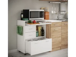 Móvel De Arrumação*VCM Mobiliário de cozinha servindo carrinho Kicha Branco A. 86 x L. 70 x P. 40 cm Multicor