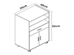 Móvel De Arrumação|VCM Mobiliário de cozinha servindo carrinho Kiola A. 92 x L. 59 x P. 40 cm Branco