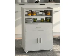 Móvel De Arrumação|VCM Mobiliário de cozinha servindo carrinho Kiola A. 92 x L. 59 x P. 40 cm Branco