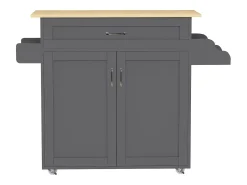 Best VCM Mobiliário de cozinha servindo carrinho Pastano Antracite/carvalho mel A. 89 x L. 114 x P. 39 cm Preto / Castanho