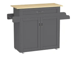 Best VCM Mobiliário de cozinha servindo carrinho Pastano Antracite/carvalho mel A. 89 x L. 114 x P. 39 cm Preto / Castanho