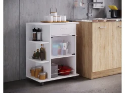 Móvel De Arrumação|VCM Mobiliário de cozinha servindo carrinho Pocis Branco A. 80 x L. 65 x P. 39 cm Multicor