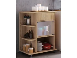 VCM Mobiliário de cozinha servindo carrinho Pocis Sonoma Oak A. 80 x L. 65 x P. 39 cm^ Móvel De Arrumação