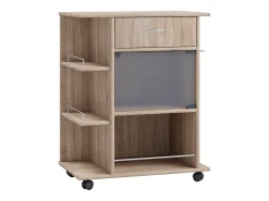 VCM Mobiliário de cozinha servindo carrinho Pocis Sonoma Oak A. 80 x L. 65 x P. 39 cm^ Móvel De Arrumação