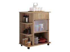 VCM Mobiliário de cozinha servindo carrinho Pocis Sonoma Oak A. 80 x L. 65 x P. 39 cm^ Móvel De Arrumação