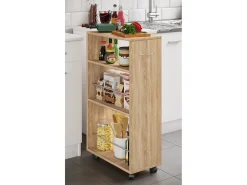Móvel De Arrumação*VCM Mobiliário de cozinha servindo carrinho Tusal Sonoma Oak A. 85 x L. 25 x P. 50 cm Multicor