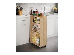 Móvel De Arrumação*VCM Mobiliário de cozinha servindo carrinho Tusal Sonoma Oak A. 85 x L. 25 x P. 50 cm Multicor