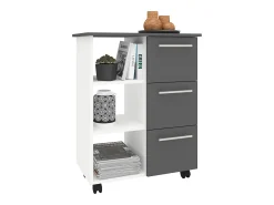 Móvel De Arrumação*VCM Mobiliário de cozinha servindo carrinho Esilo Branco/antracite A. 85 x L. 68 x P. 38 cm Multicor