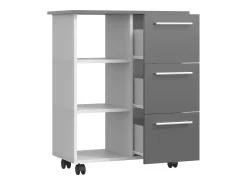 Móvel De Arrumação*VCM Mobiliário de cozinha servindo carrinho Esilo Branco/antracite A. 85 x L. 68 x P. 38 cm Multicor