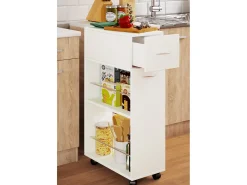 VCM Mobiliário de cozinha servindo carrinho Tusal Branco A. 85 x L. 25 x P. 50 cm^ Móvel De Arrumação