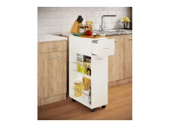 VCM Mobiliário de cozinha servindo carrinho Tusal Branco A. 85 x L. 25 x P. 50 cm^ Móvel De Arrumação