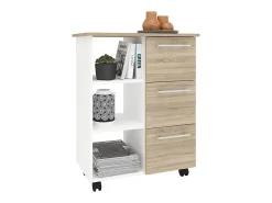 Móvel De Arrumação|VCM Mobiliário de cozinha servindo carrinho Esilo Branco/carvalho Sonoma A. 85 x L. 68 x P. 38 cm Multicor