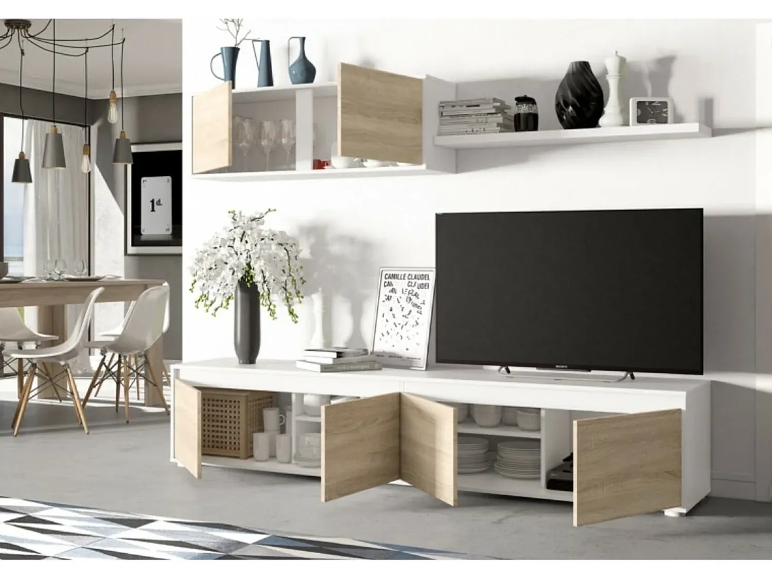 Móvel De Tv*Loungitude Mobiliário de sala de estar Alida Natural claro