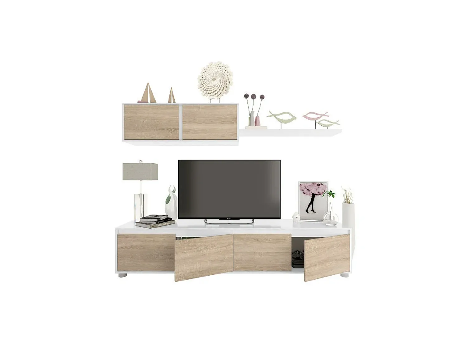 Móvel De Tv*Loungitude Mobiliário de sala de estar Alida Natural claro