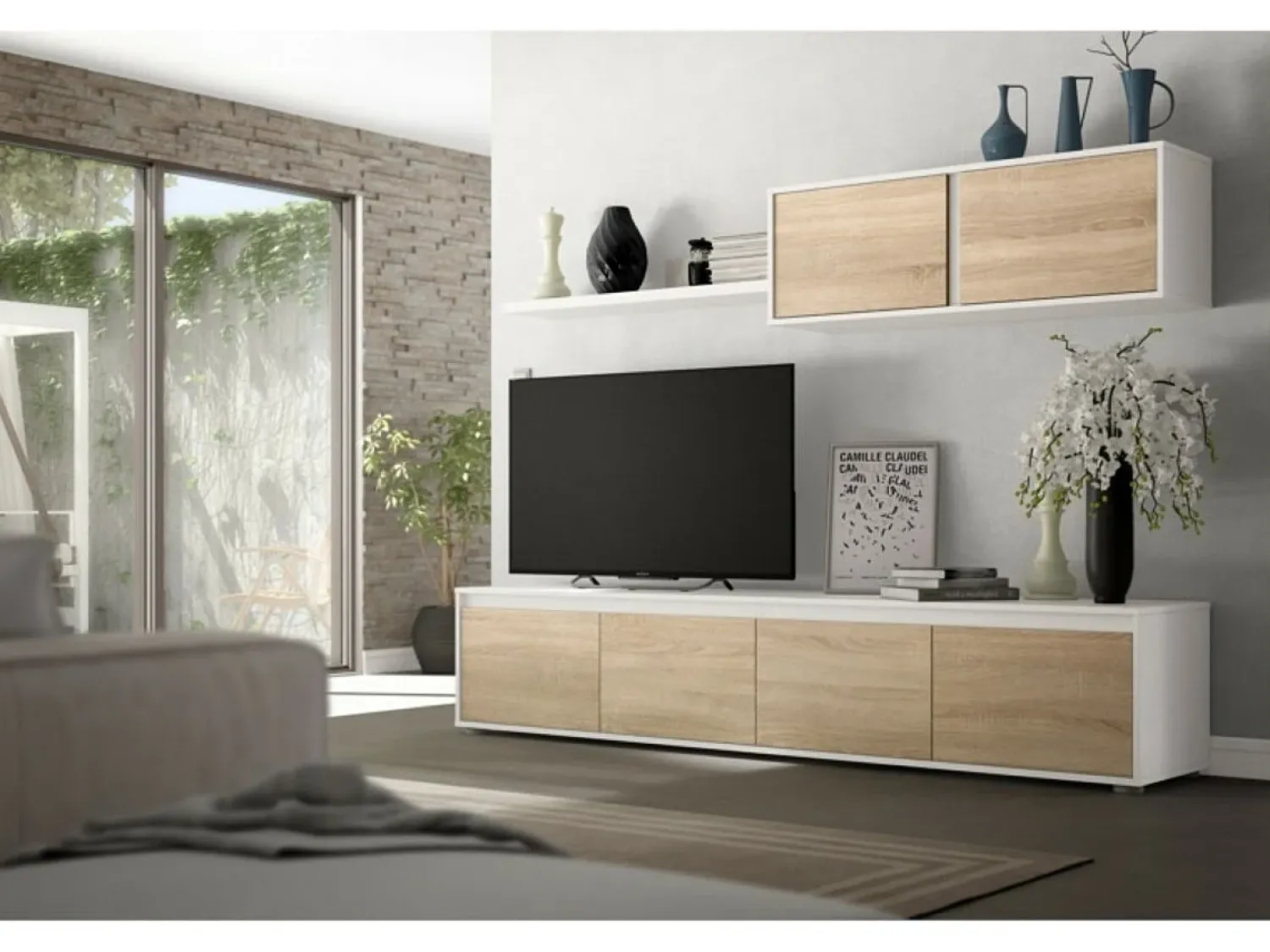 Móvel De Tv*Loungitude Mobiliário de sala de estar Alida Natural claro